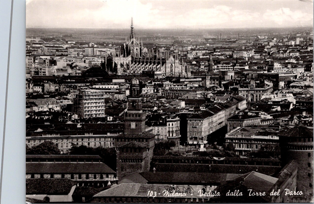 Vintage Postcard Milan View From The Park Tower Italy Unposted