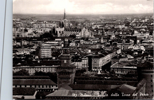 Vintage Postcard Milan View From The Park Tower Italy Unposted