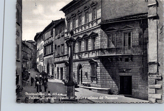 Vintage Postcard The Palace Avignonesi And Column Of Marzocco Montepulciano