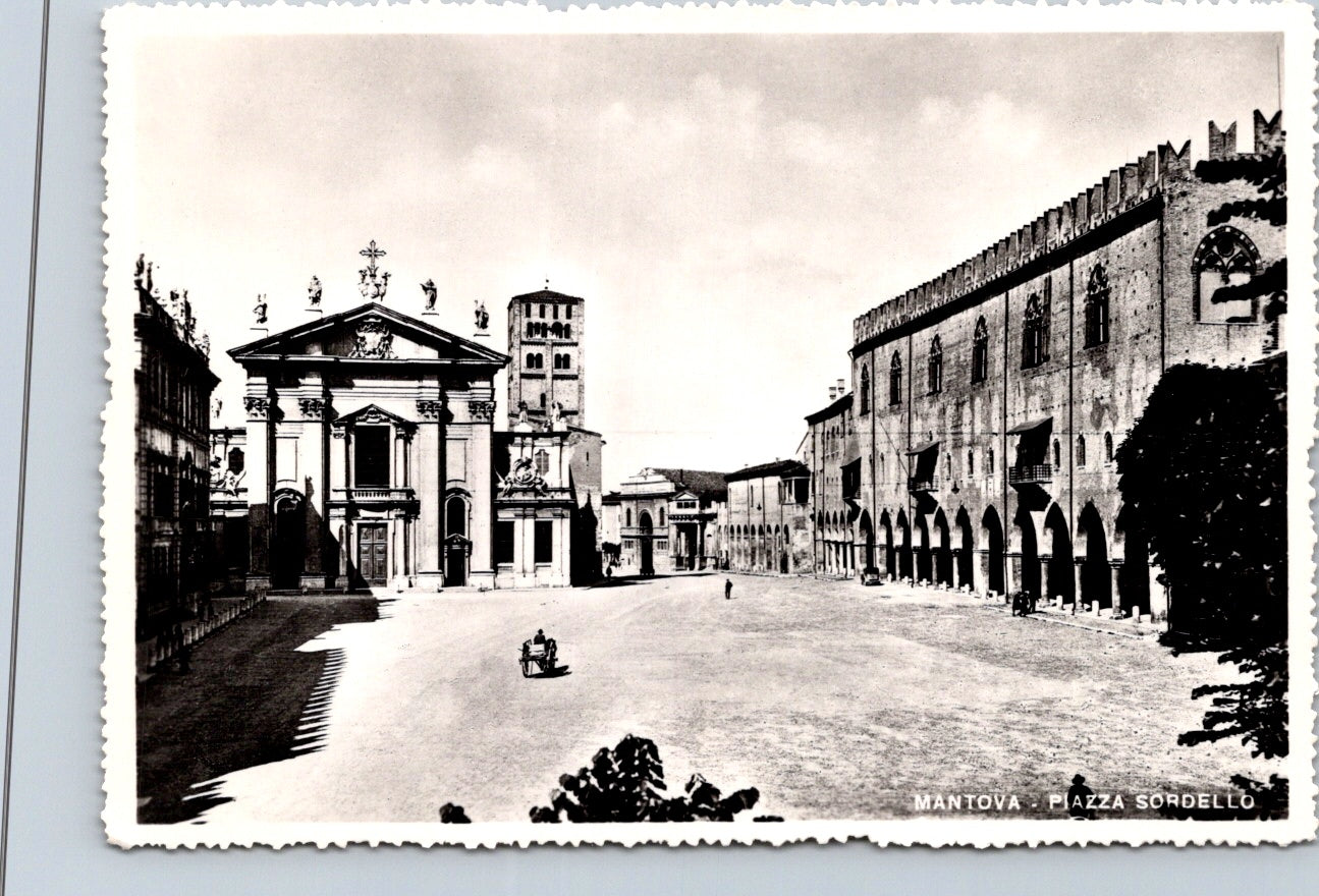 Vintage Postcard Photo Of The Piazza Sordello Mantua Italy Unposted