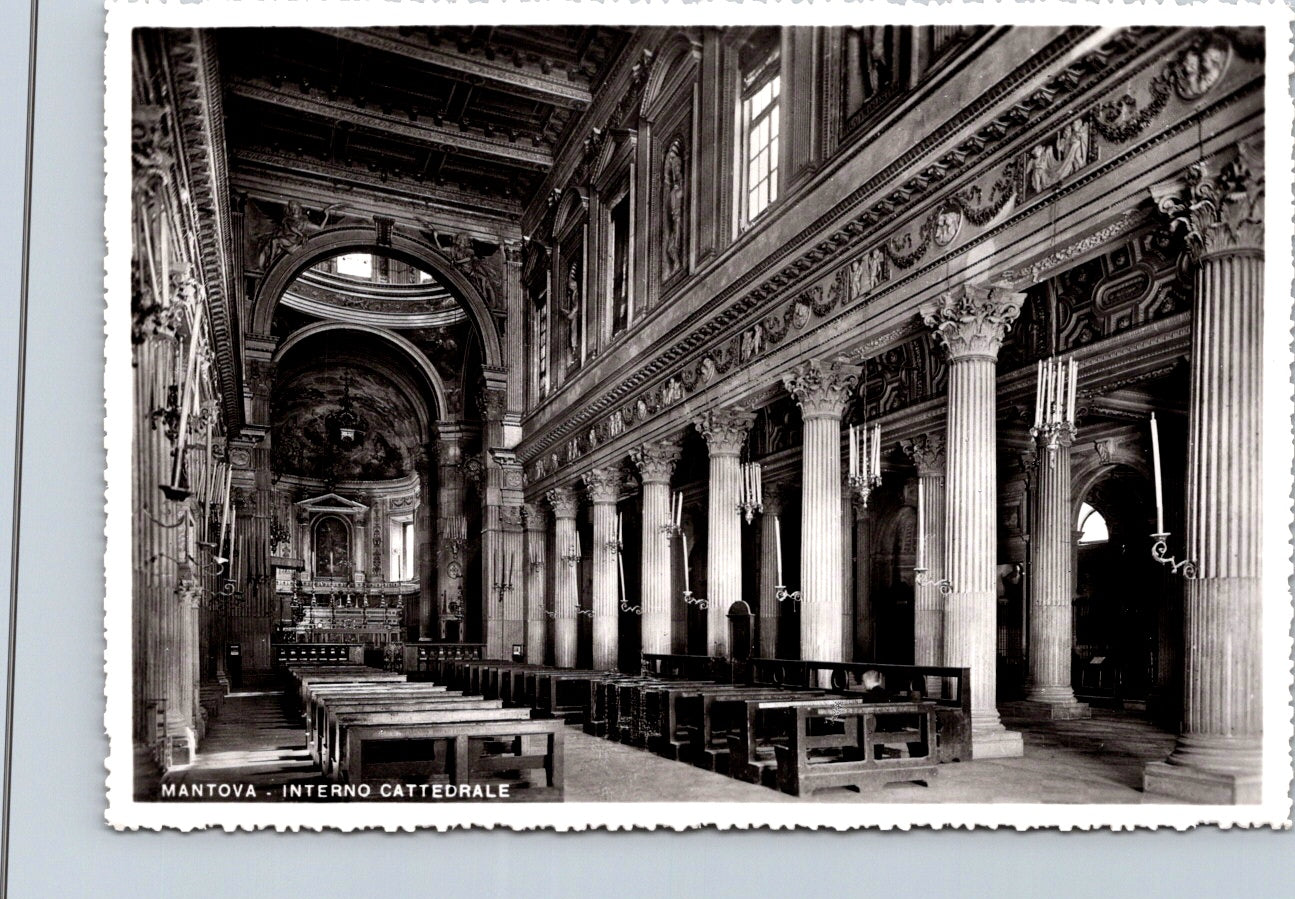 Vintage Postcard Interior Of The Cathedral Mantua Italy Unposted