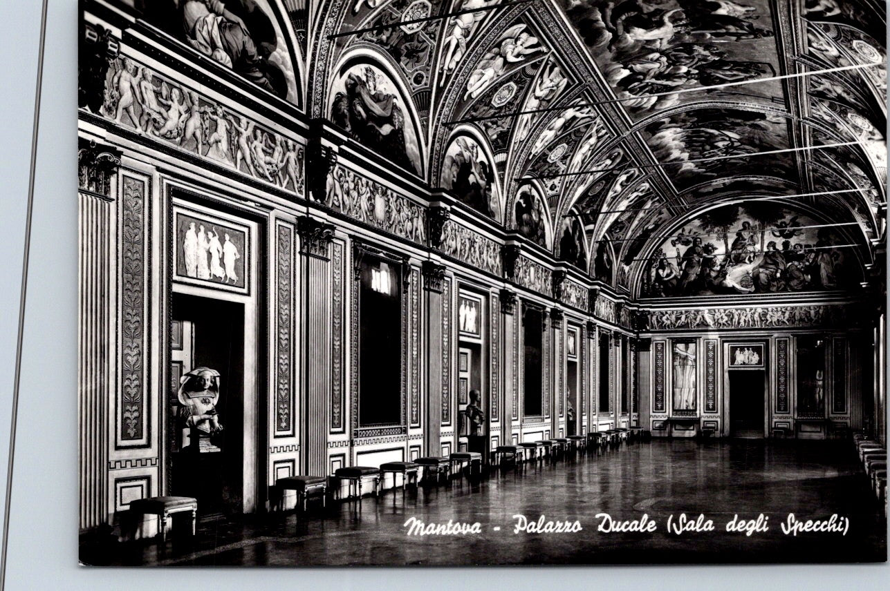 Vintage Postcard The Ducal Palace Hall Of Mirrors Mantua Italy Unposted