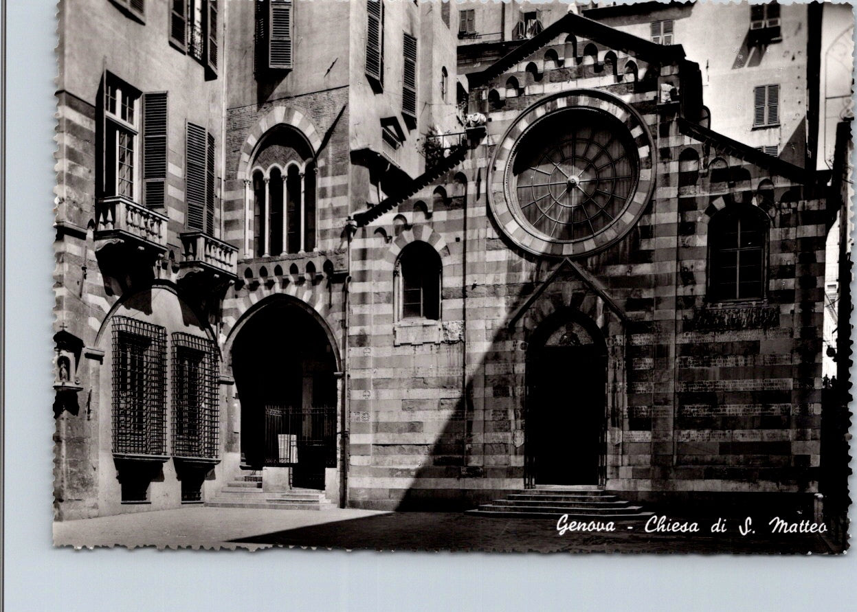 Vintage Postcard Church of Saint Matthew Chiesa di San Matteo Genoa Italy