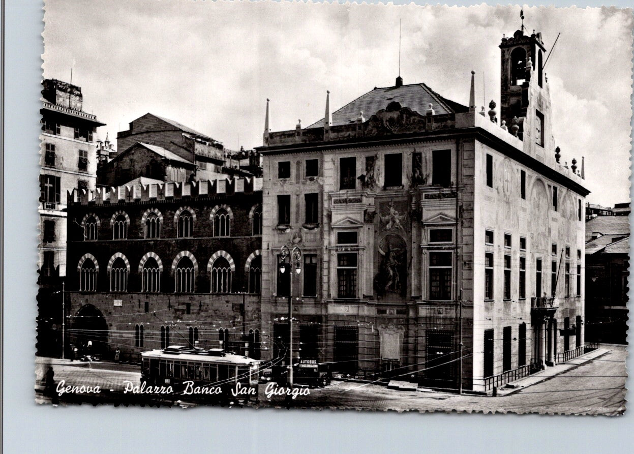 Vintage Postcard Palazzo Banco San Giorgio Genoa Italy Unposted