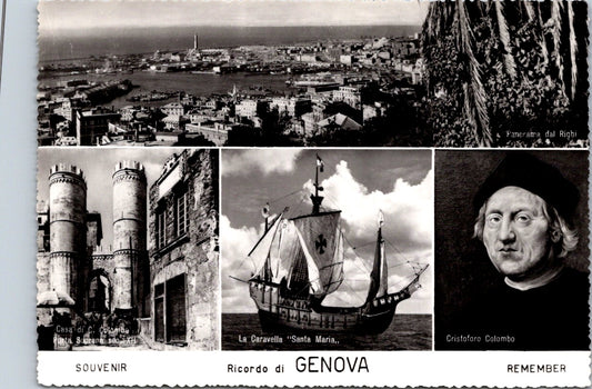 Vintage Postcard Panorama Of The Kings Geneva Souvenir Christopher Columbus