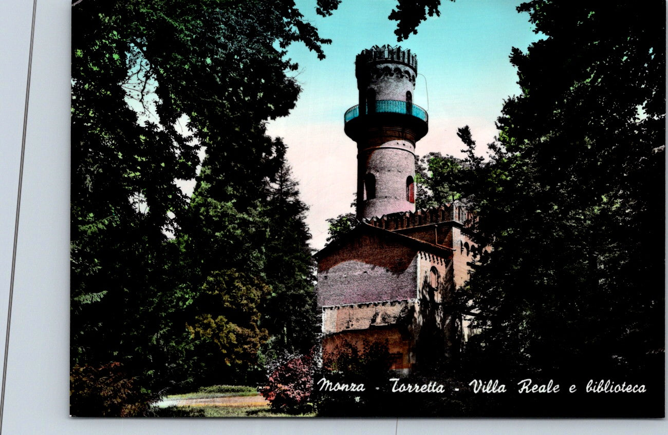 Vintage Postcard Real Villa And Library Toretta Monza Italy Unposted