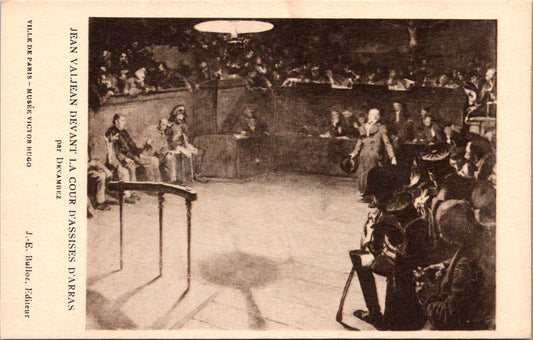 Vintage Postcard Jean Valjean In Front Of The Assize Court Of Arras Musée Victor