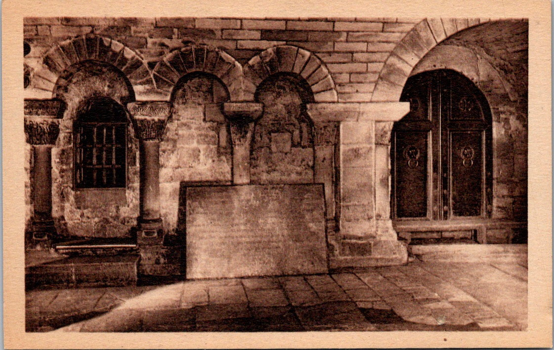 Vintage Postcard Entry Door And Basement Ventilation Window Saint Denis Abbey