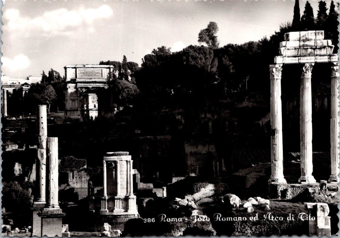 Vintage Postcard The Arch of Titus Roman Forum Via Sacra Rome Italy Unposted