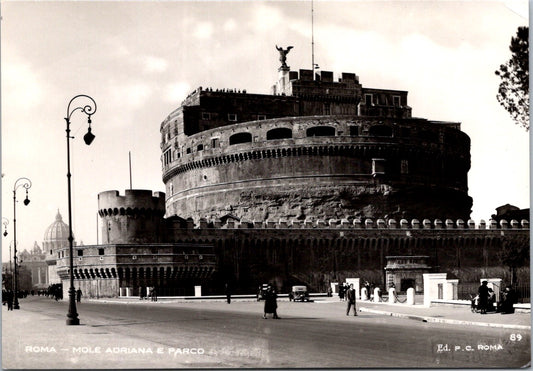 Vintage Postcard Parco Adriano Garden Piazza Adriana Rome Italy Unposted