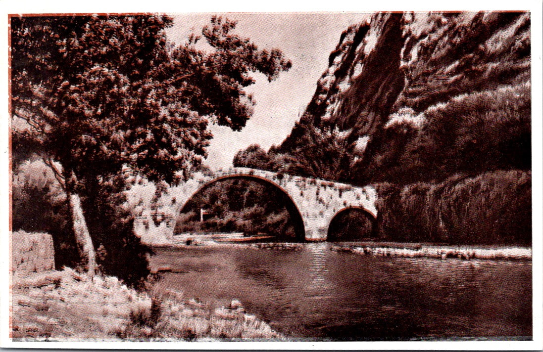 Vintage Postcard Nahr El Kalb Dog River Arab Bridge Lebanon Unposted