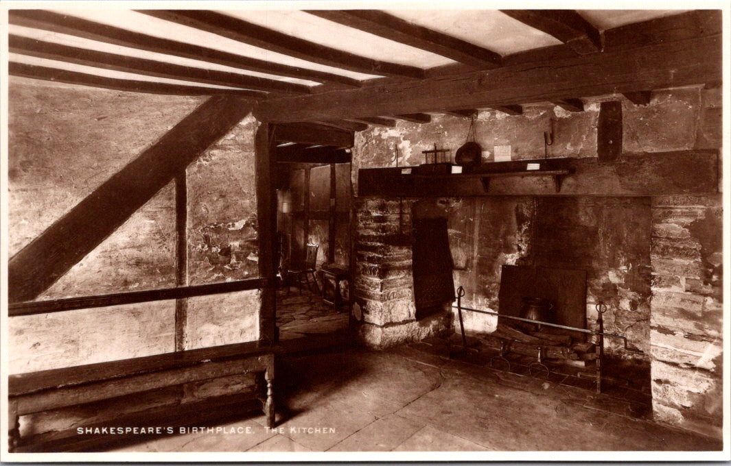 Vintage Postcard The Kitchen Shakespeare's Birthplace England United Kingdom