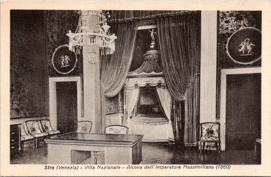 Vintgae Postcard Alcove Of The Emperor Maximilian Villa Pisani National Museum