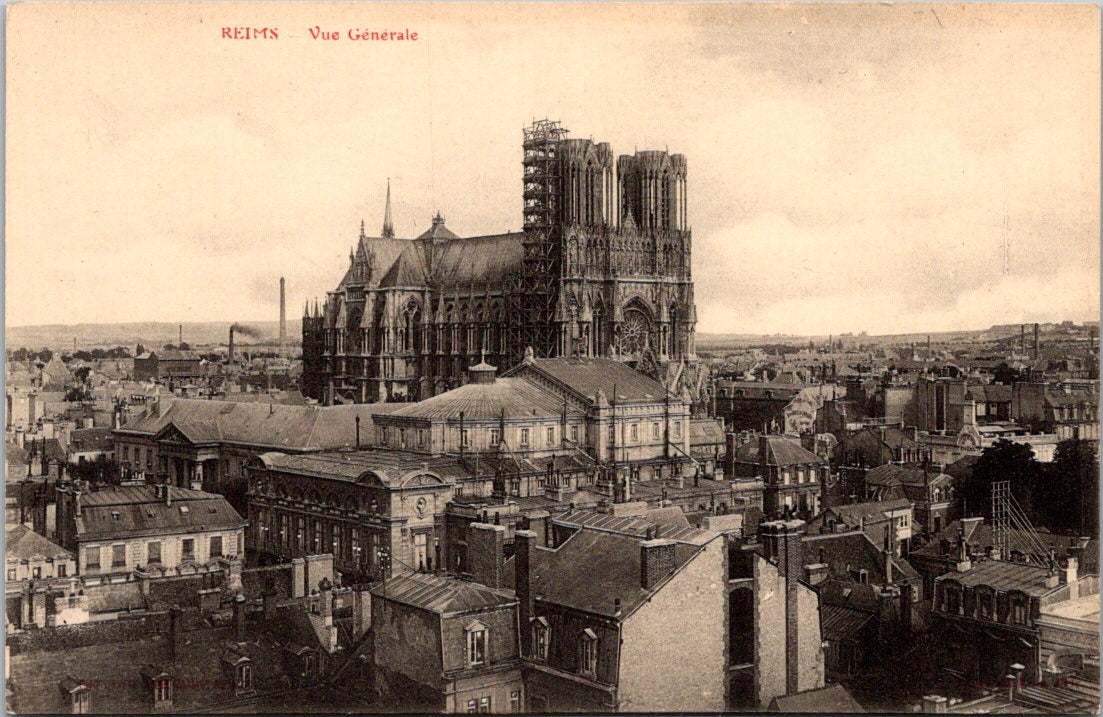 Vintage Postcard General View Of Reims Italy Unposted