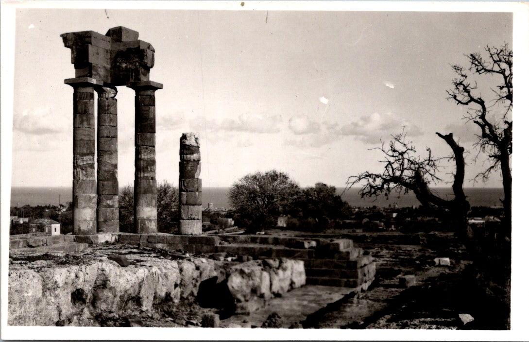 Vintage Postcard The Temple Of Apollo Rhodes Greece Unposted