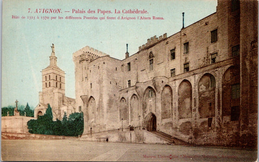 Vintage Postcard The Cathedral Palais des Papes Avignon France Unposted