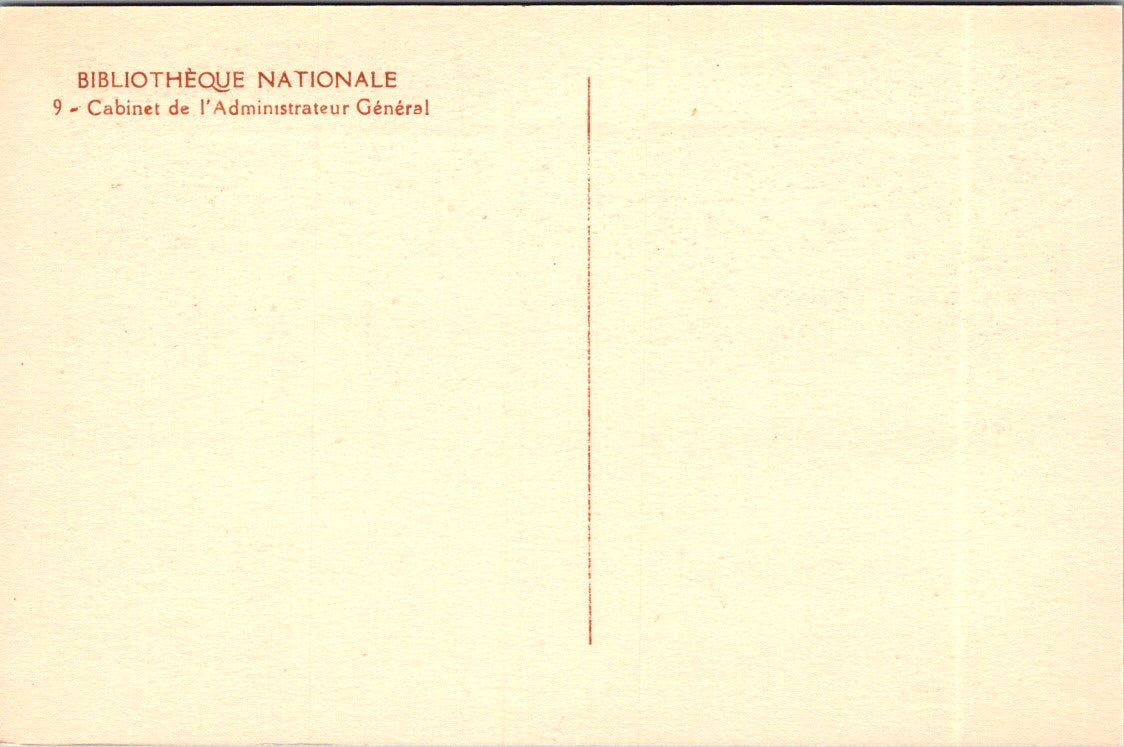 Vintage Postcard The General Manager's Office National Library France Unposted