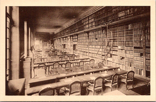 Vintage Postcard Work Room Of The Manuscript Department National Library France