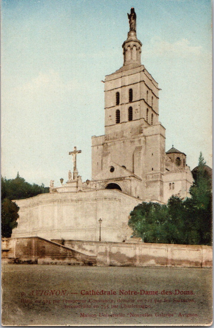 Vintage Postcard The Avignon Cathedral Cathédrale Notre-Dame des Doms France