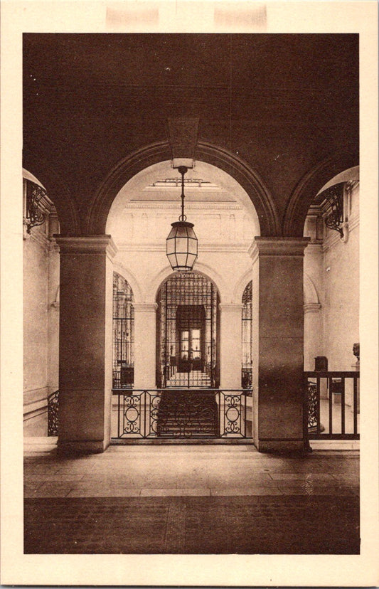 Vintage Postcard The Main Staircase Upstairs The Nationa Library France Unposted