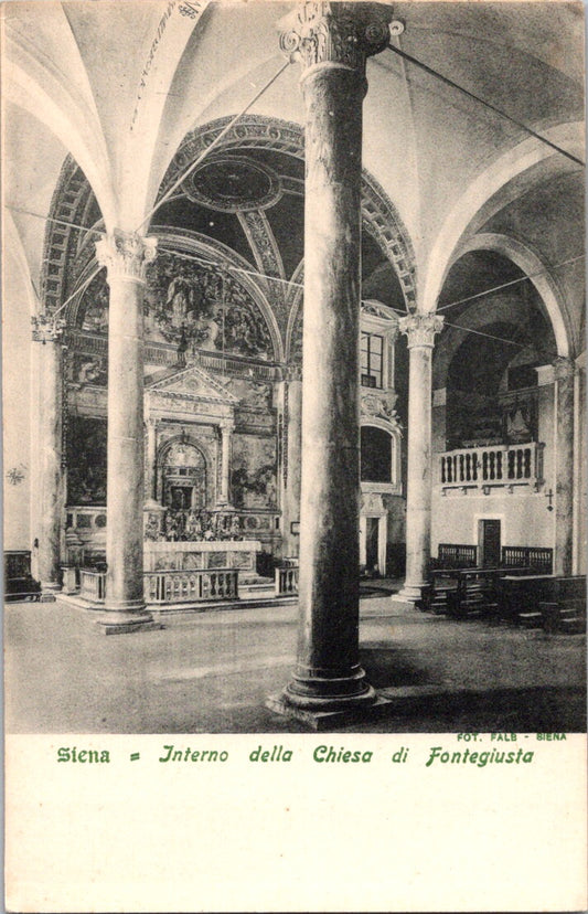 Vintage Postcard Interior Of The Fontegiusta Church Siena Italy Unposted