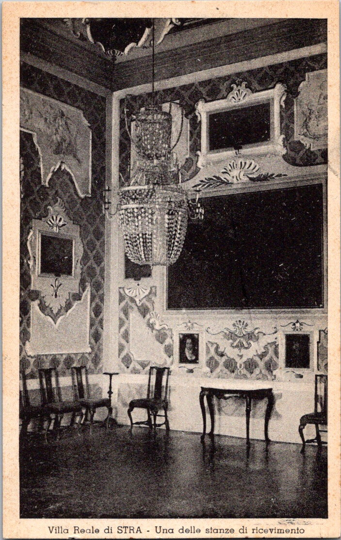 Vintage Postcard One Of The Reception Rooms Villa Reale Di Stra Italy Unposted