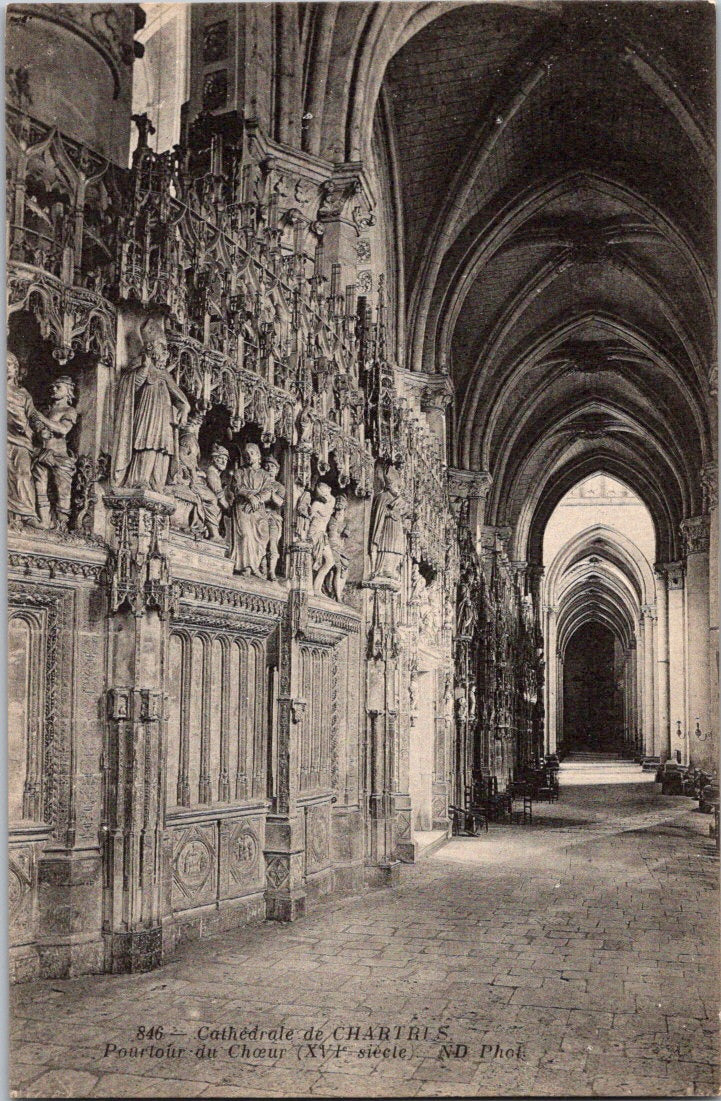 Vintage Postcard The Choir XVI Century Chartres Cathedral France Unposted