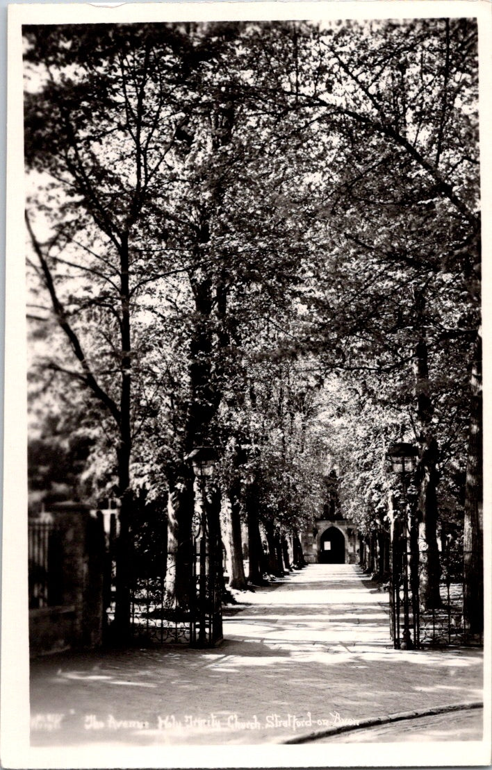 Vintage Postcard The Avenue Holy Trinity Church Stratford On Avon England