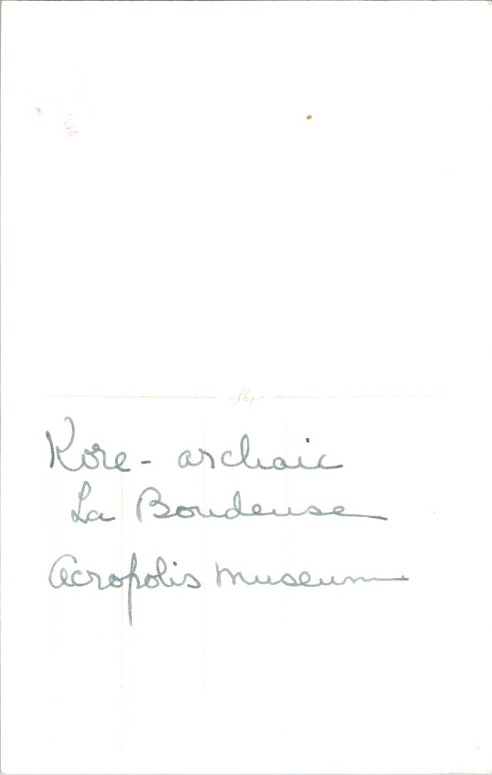 Vintage Postcard Kore Archaic Acropolis Museum La Boudeuse Greece Unposted