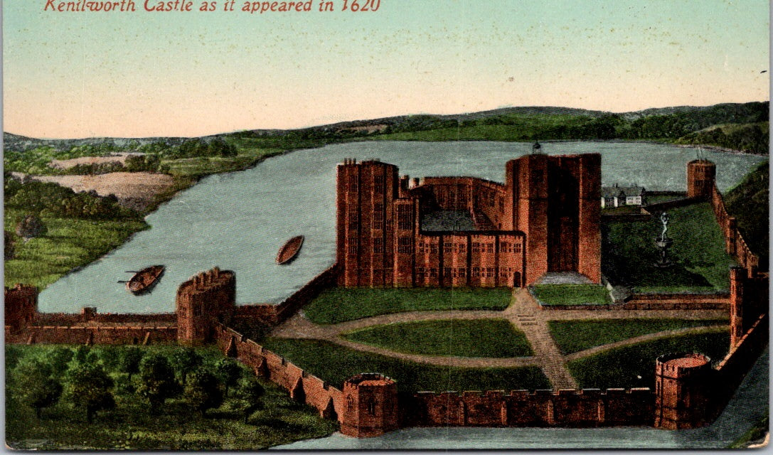 Vintage Postcard Kenilworth Castle As It Appeared In 1620 England United Kingdom