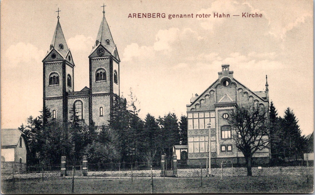 Vintage Postcard Roter Hahn Arenberg Church Germany Unposted