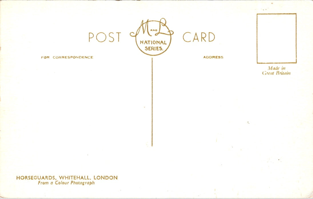 Vintage Postcard Horseguards Whitehall London England United Kingdom Unposted