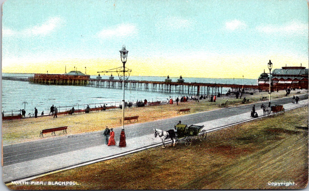 Vintage Postcard The North Pier Blackpool England United Kingdom Unposted