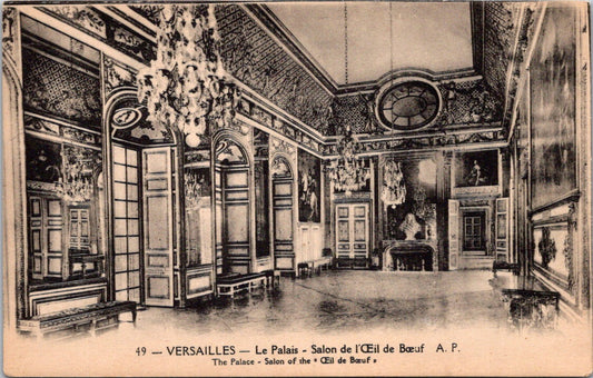 Vintage Postcard Salon  L'Oeuil de Boeuf  Versailles Palace France Unposted