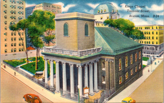 Vintage Postcard Kings Chapel Boston Massachusetts United States Unposted