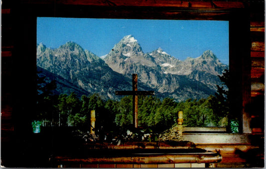 Vintage Postcard Altar And Window Chapel Of The Transfiguration Moose Wyoming