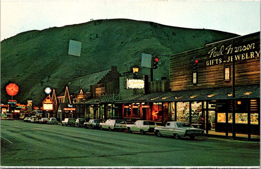 Vintage Postcard View Jackson Wyoming At Night United States Unposted