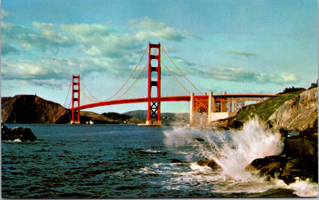 Vintage Postcard Golden Gate Bridge San Francisco California United States