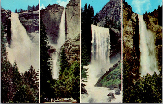 Vintage Postcard The Four Falls Yosemite National Park California Unposted