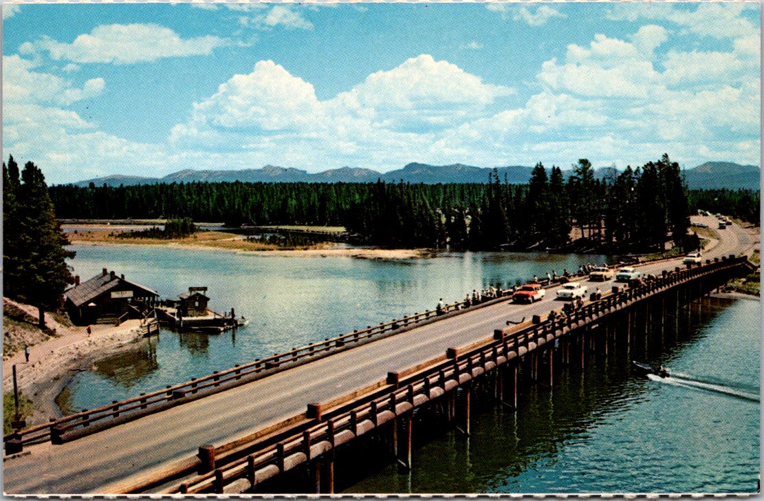 Vintage Postcard Fishing Bridge Yellowstone National Park Wyoming United States