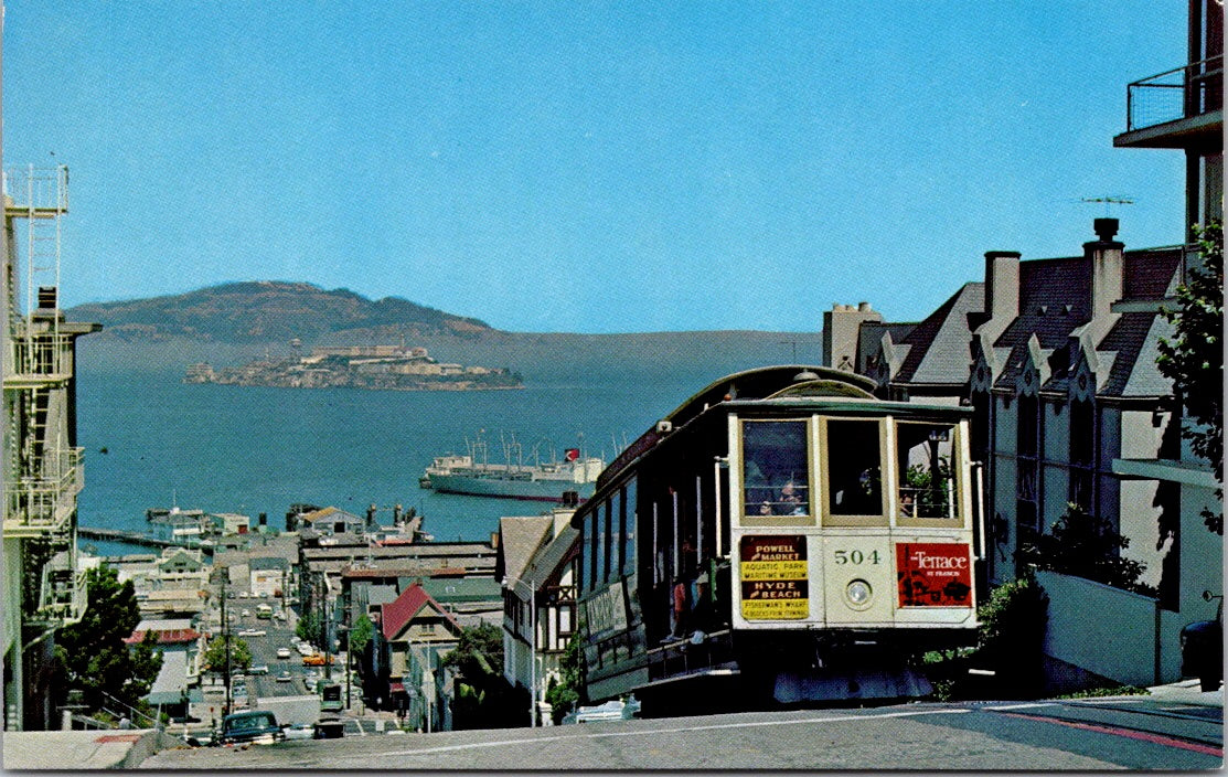 Vintage Postcard Cable Car Hyde Street San Francisco California Unposted