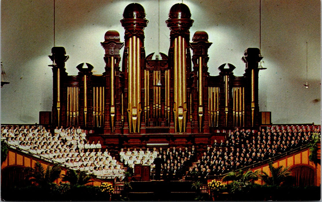 Vintage Postcard Interior Of Mormon Tabernacle Temple Square Salt Lake City Utah