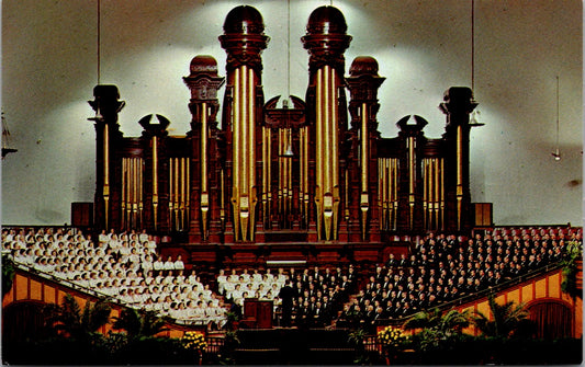 Vintage Postcard Interior Of Mormon Tabernacle Temple Square Salt Lake City Utah