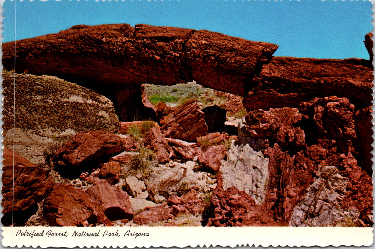 Vintage Postcard Keystone Arch Blue Mesa Petrified Forest National Park Arizona