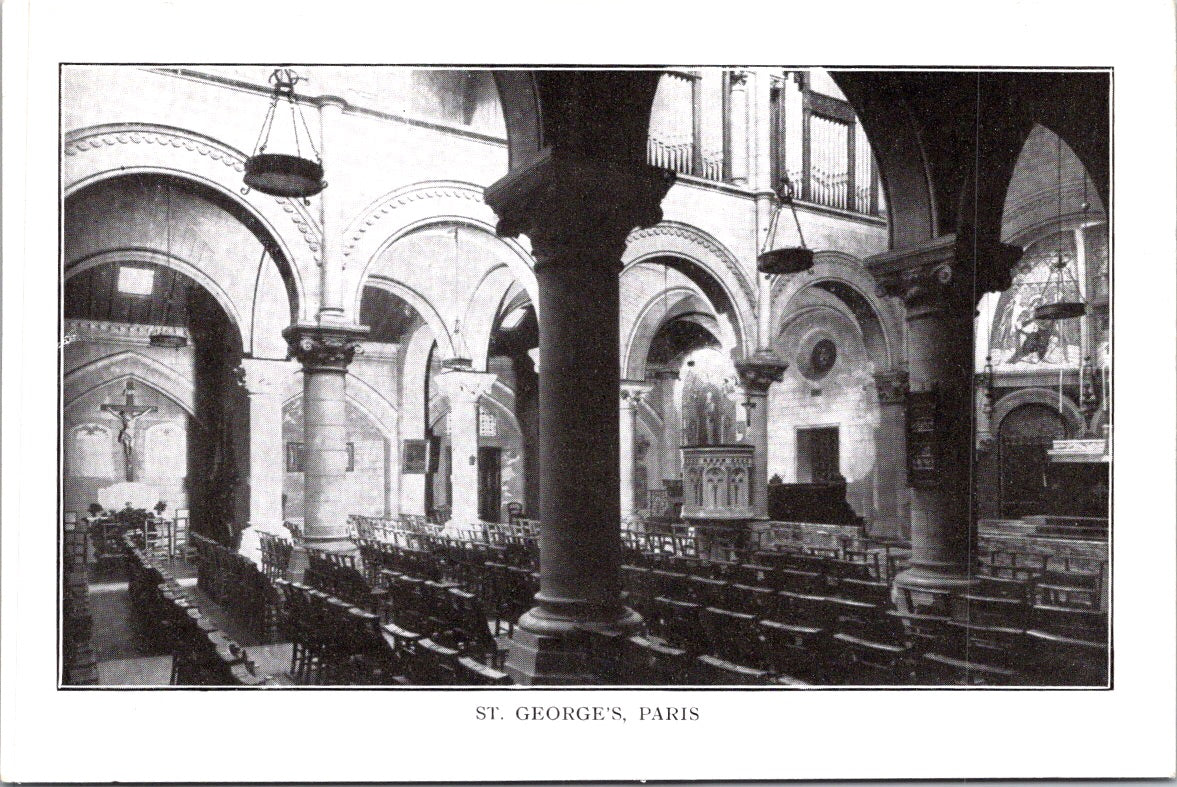 Vintage Postcard Saint-Georges Anglican Church Paris France Unposted