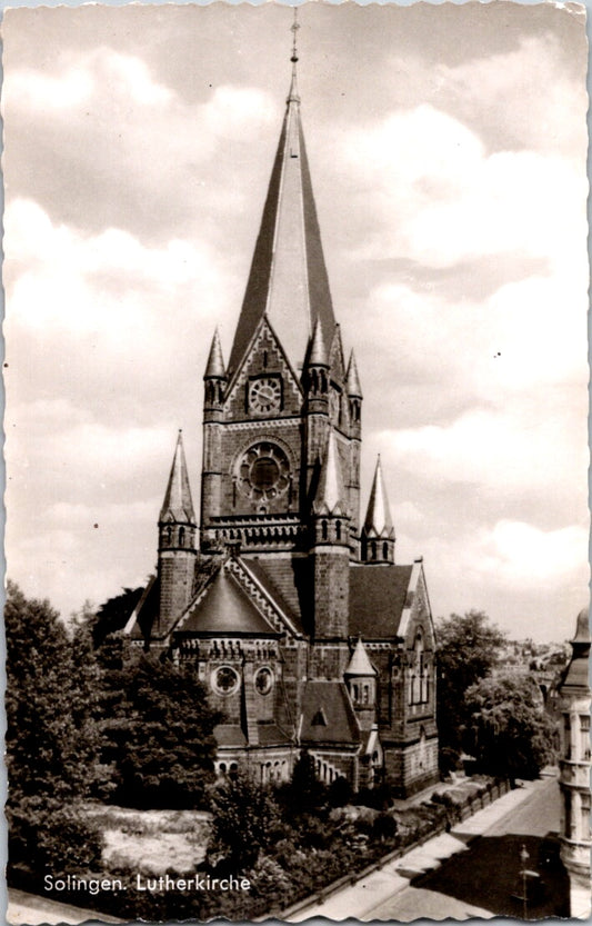 Vintage Postcard Solingen Lutheran Church North Rhine Germany Unposted