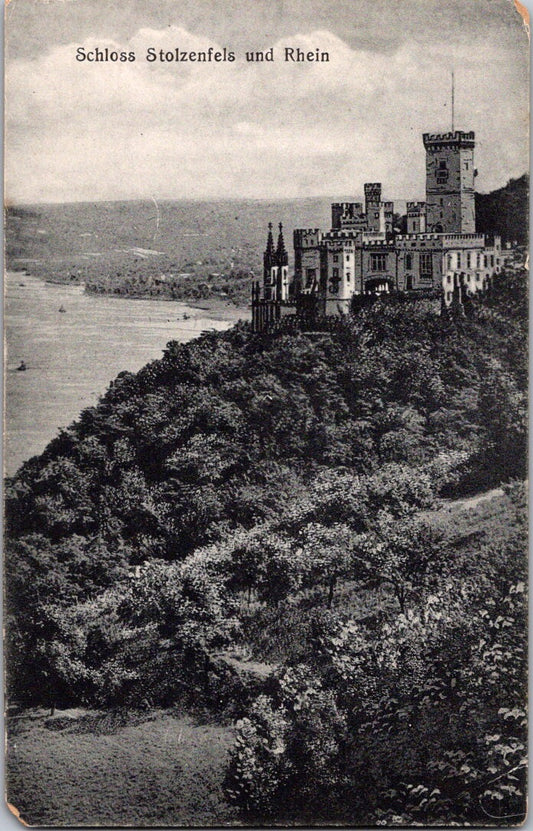 Vintage Postcard Schloss Stolzenfels Castle Rhine Koblenz Germany Unposted