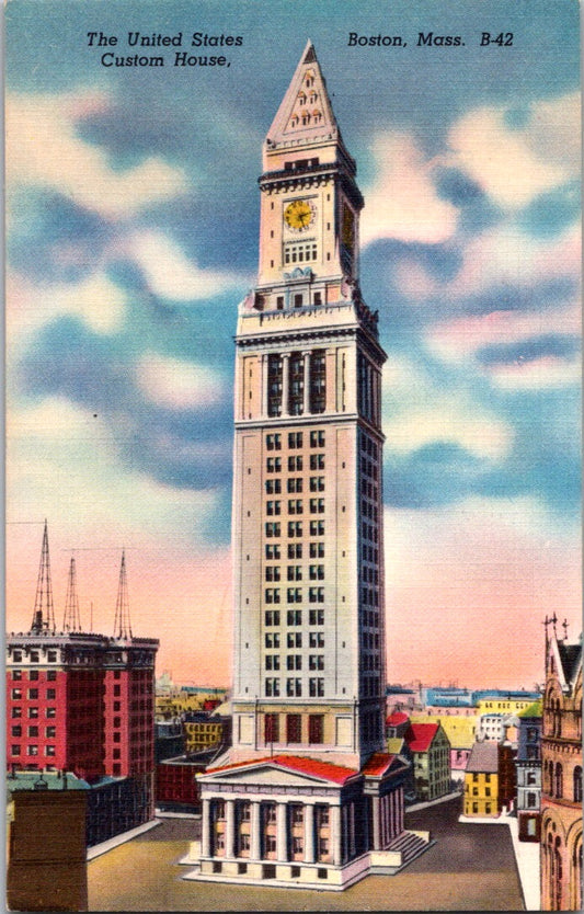 Vintage Postcard The United States Custom Boston Massachusetts