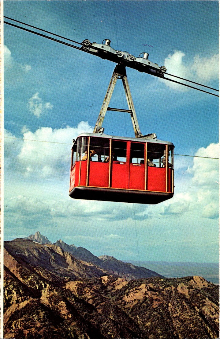 Vintage Postcard Teton Village Aerial Ski Tramway Grand Teton Wyoming Unposted