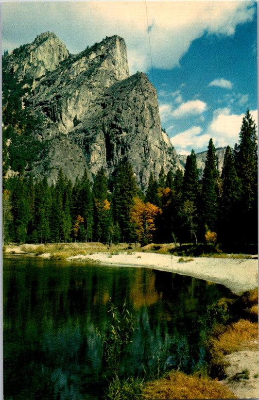 Vintage Postcard Three Brothers Yosemite National Park California Unposted